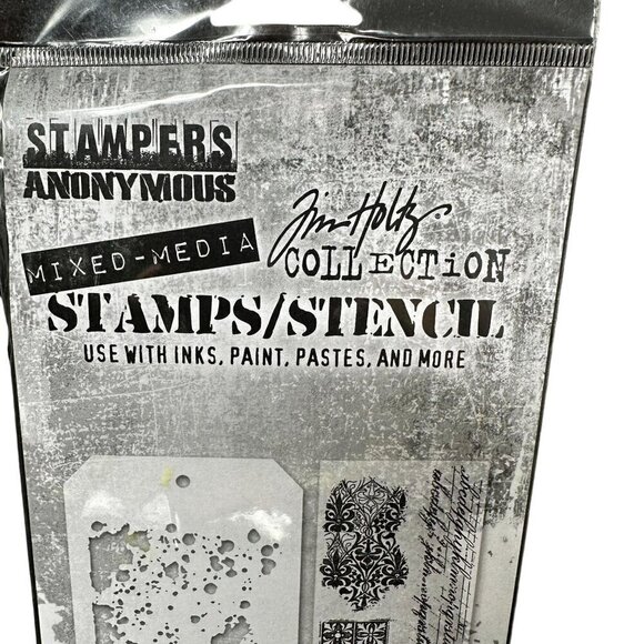 Tim Holtz Mixed Media Clear Stamps Stencil Background Grime Crackle New THMM123 - Picture 3 of 8